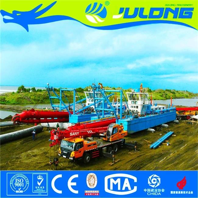 Sand Excavation Used Julong Cutter Suction Dredger/Dredging Barge for Sale