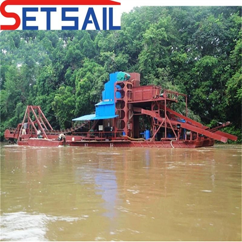 Low Fuel Consumption Chain Bucket Mining Machinery with Agitation Chute