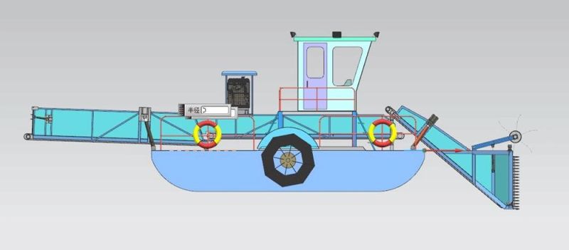 Aquatic Weed Harvesting Machine for Water Hyacinth Reed Cutter Rubbish Collection Cleaning Boat/Vessel Trash Skimmer Mowing Boat Water Plant Harvester