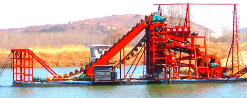 High Efficiency Chain Bucket Dredger Gold Mining Dredger Sand Gold Dredger for Sale