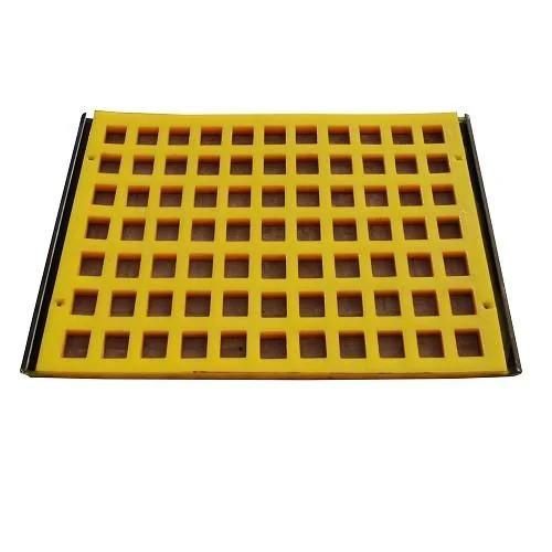 Yellow 30mm Thickness Polyurethane Screen Panel with 5mm Hole Size Vibrating Wire Mesh Screen, Polyurethane Screen for Mining Crusher