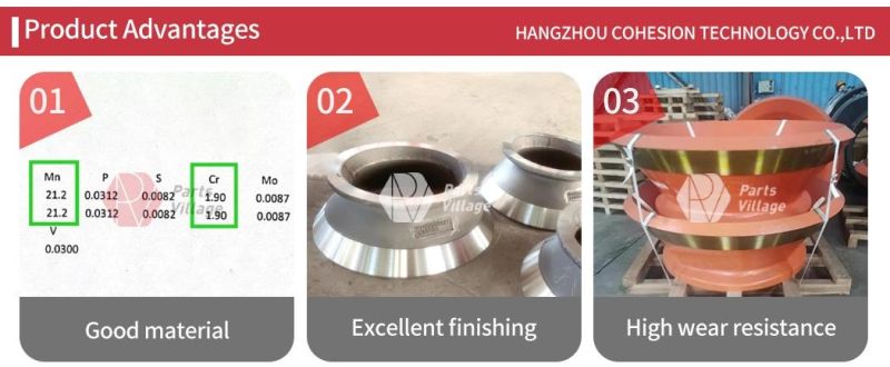 TEREX PEGSON  Cone Crusher Parts TC1000 TC1300 High Quality Mantle and Concave Bowl Liner