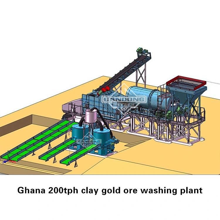 Alluvial Clay Placer Gold Washing Plant Rotary Scrubber Trommel Screen Centrifugal Concentrator Sluice Box