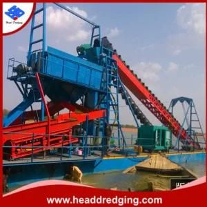Bucket Chain Dredger/Gold Mining in River