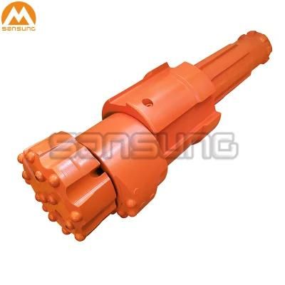 Overburden Casing System Rock Drilling Tools with Pilot Bit, Reamer and Guide Device
