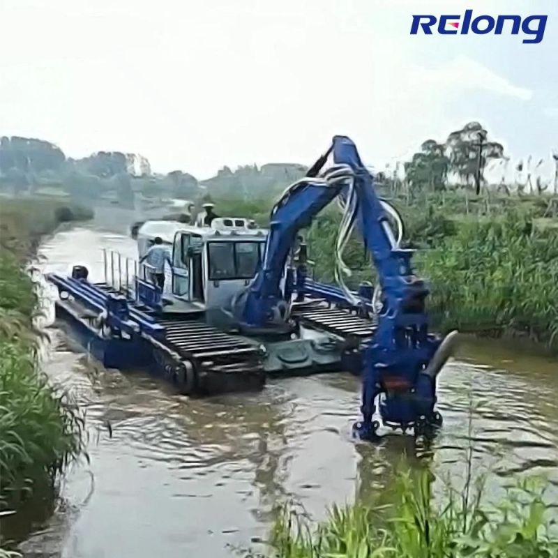 Amphibious Multipurpose Dredger/Cutter Suction Dredger with Five Changeable Attachments for River Cleaning