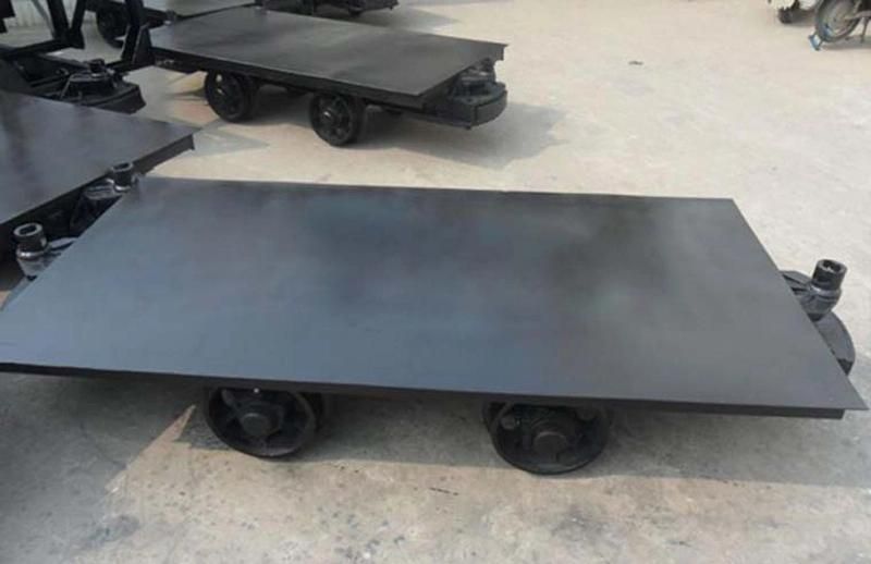 Motorless Powered Mine Rail Cart Flatbed Car with Traction