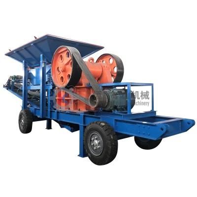 Mining Equipment Portable Mobile Gold Stone Breaking Machine Diesel Engine Jaw Crusher