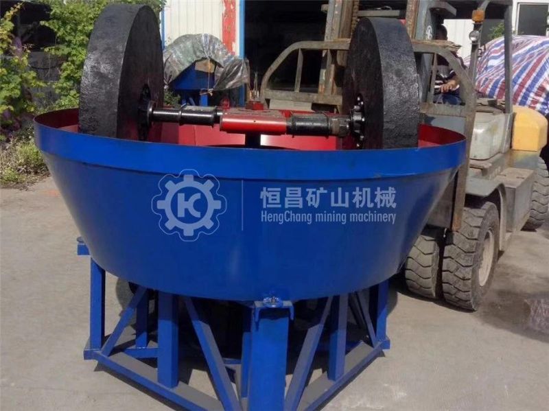 China Gold Mining Machine Double Roller Gold Grinding Wet Pan Mill Mixer and Water Pan Mill