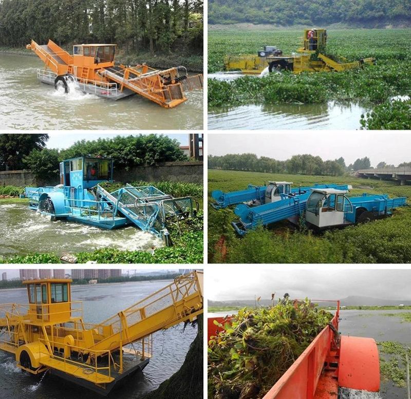 Factory Automatic Aquatic Weed Harvester for Cleaning Waterways Plant Debris