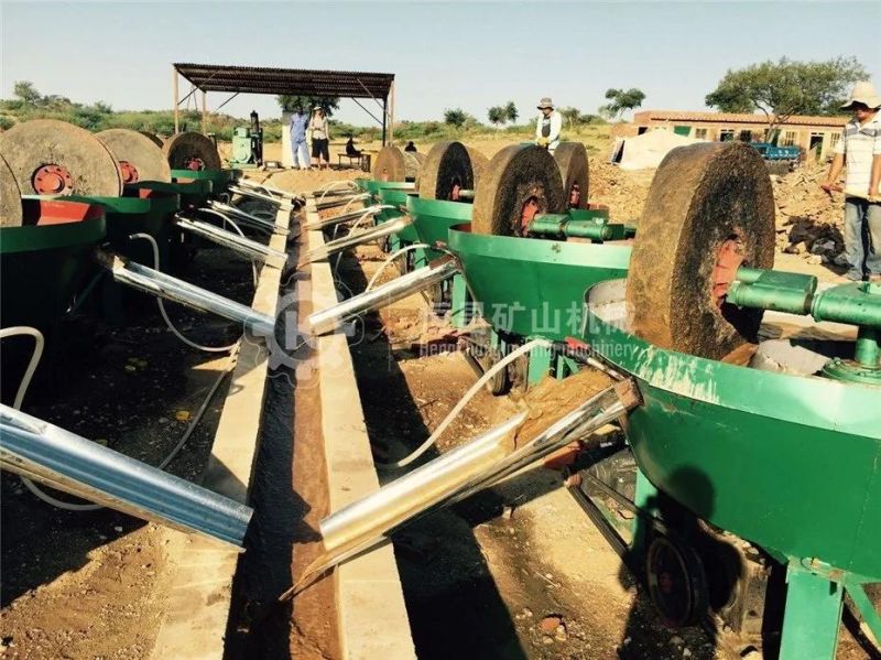 Popular in Sudan 1200A Wet Pan Mill, Gold Ore Grinding Wet Pan Mills Gold Stone Mill Machine