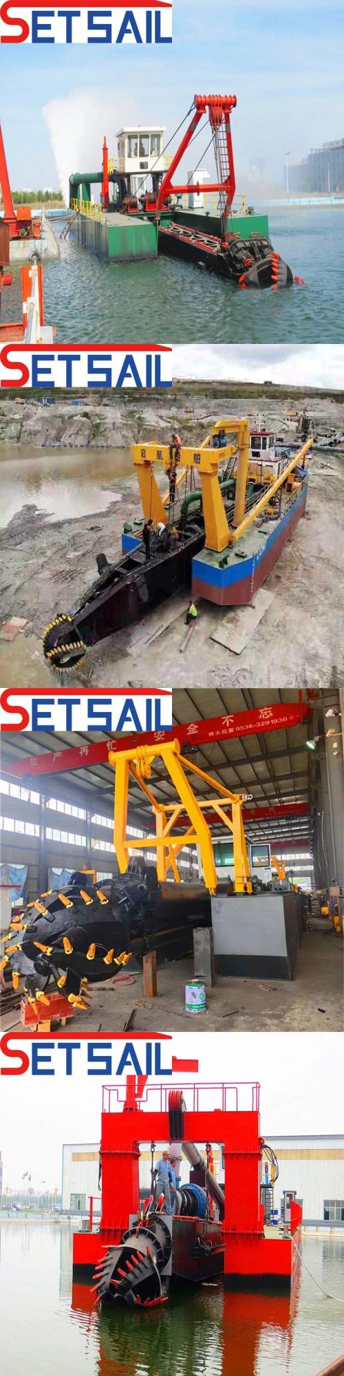 Hydraulic Diesel Engine Cutter River Mud Dredger with Suction Pump