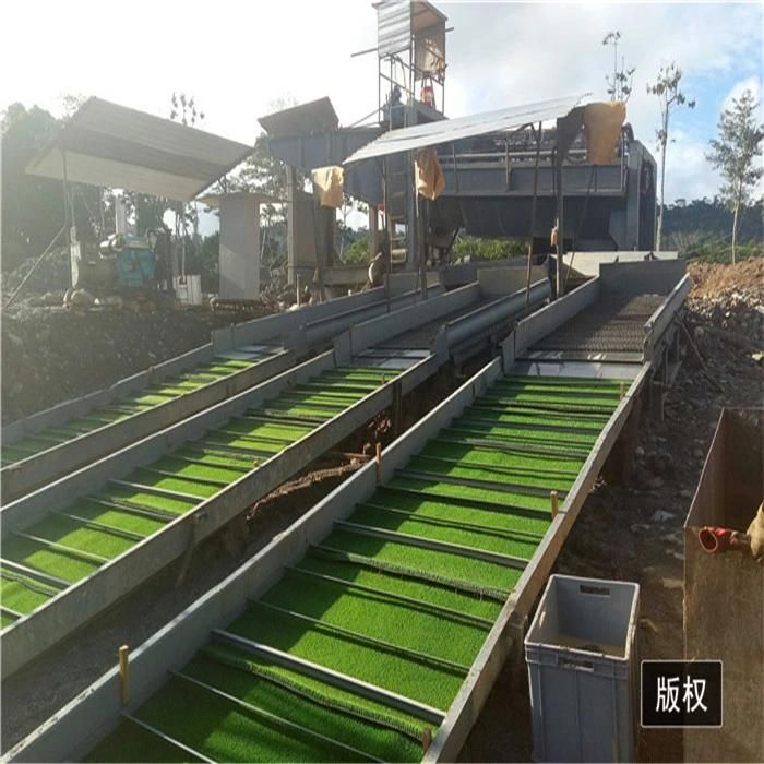 Patent 100-150t/H Mobile Alluvial Gold Sluice Trommel with Grass Carpet