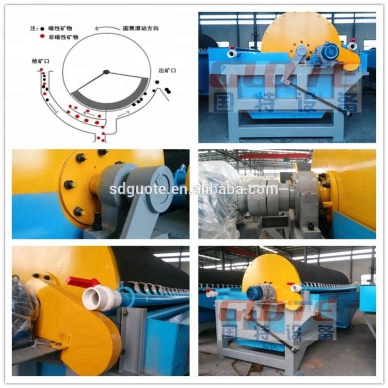 High Quality Wet Process Low Intensity Iron Ore Separator Dry Drum Magnetic Separator with Gauss