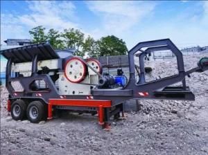 Mobile Crushing Station Moviable with Wheels Rubber Tires