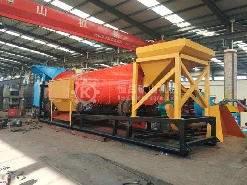 Gold Trommel Scrubber Washing Machine for 100 Ton Alluvial Gold Washing Plant to Cleaning The Mud and Dust