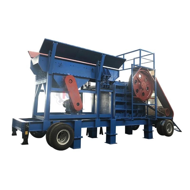 50 Tph Quarry Portable Rock Crusher Mobile Station Stone Crushing Plant