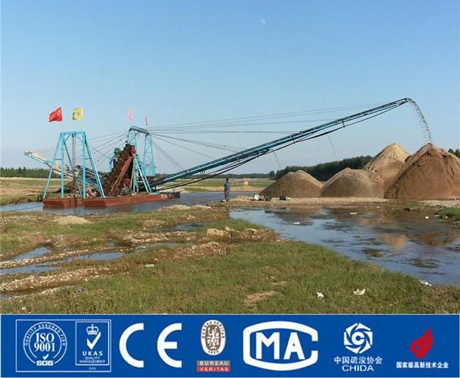 China Diamond Gold Bucket Chain Dredger Sand Mining Dredging Machine