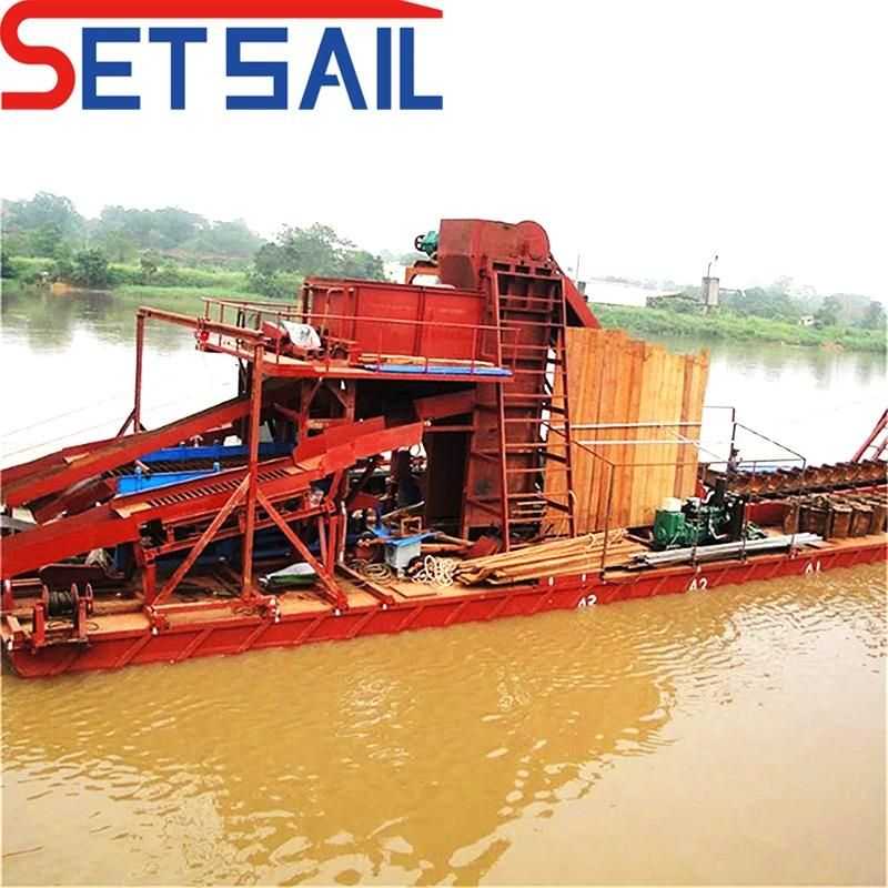 Chain Bucket River Mining Dredger for Lake Gold and Diamond