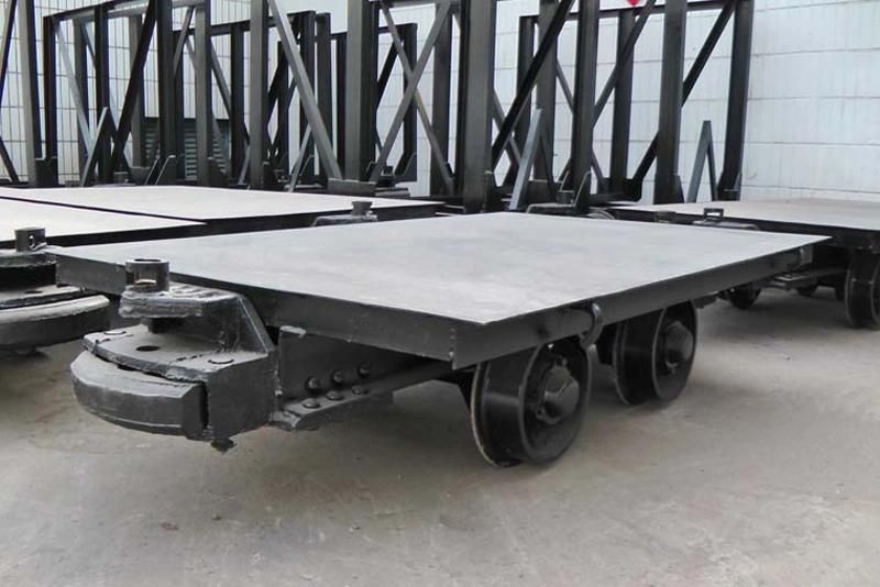 Motorless Powered Mine Rail Cart Flatbed Car with Traction
