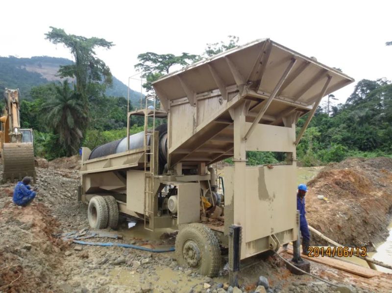 Trommel Screen and Sluice Box Type Mobile Gold Separator