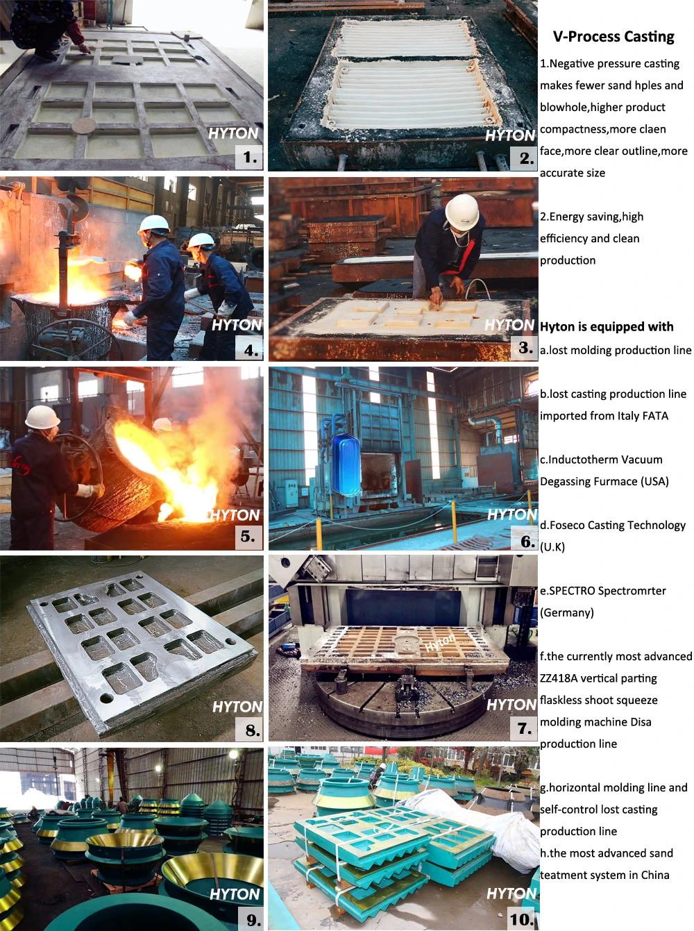 High Manganese Casting Shanbao PE500X750, 600X900, 1000X1200 Jaw Crusher Parts Jaw Dies Plate