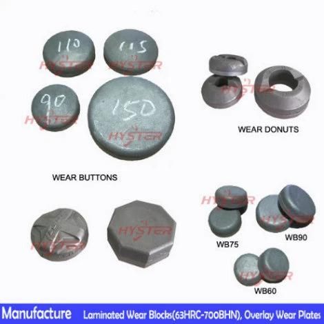 Bimetallic ASTM A532 Chrome Cast Wear Buttons