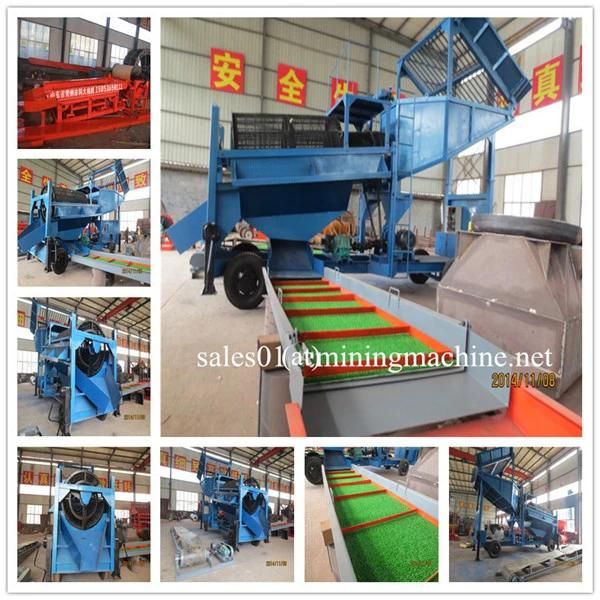 50tph Mobile Gold Placer Classification Process Trommel