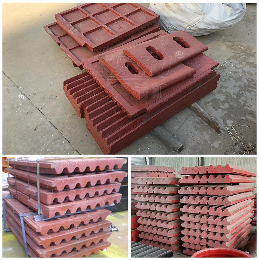 Xkj Factory Top Quality Movable and Stationary Fixed Jaw Plates Jaw Crusher Spare Parts for Sale