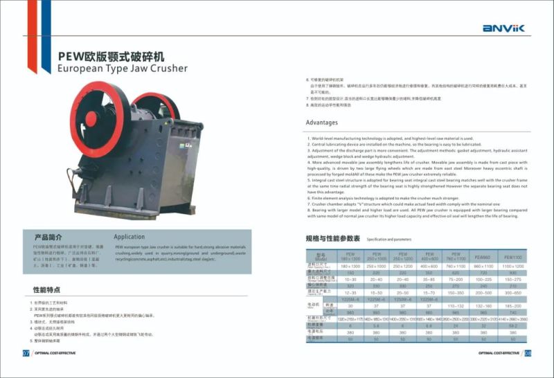 Jaw Crusher for Primary Stone Crushing Stage as Mining Crusher for Mining Project