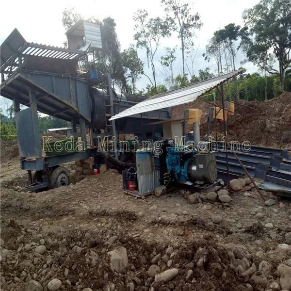 Keda High Efficiency Portable Alluvial Gold Washing Trommel