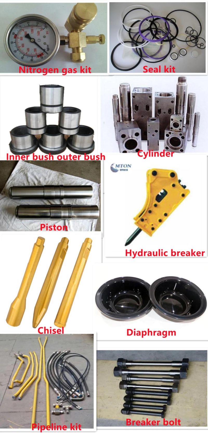 5-30t Excavator Hammer Kit Hydraulic Breaker Seamless Pipeline Kit