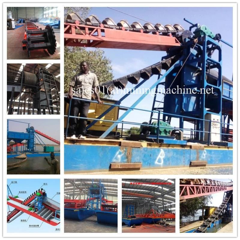 Africa Hot Sale Bucket Chain Alluvial Gold Dredger in Mali Sand Gold Dredger River Gold Dredger Gold Mining Dredger Gold Panning Ship