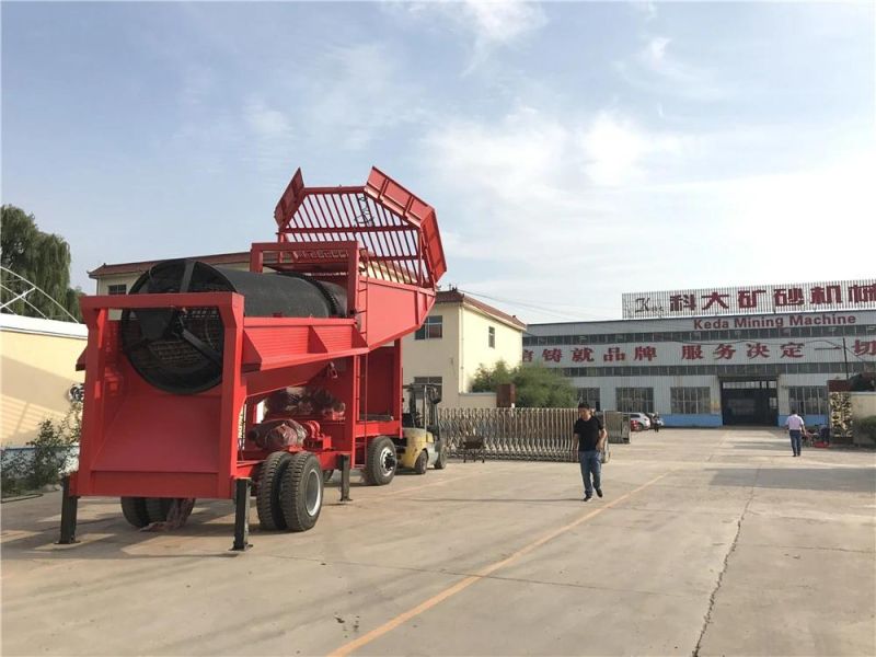 China Portable Mining Mobile Transportation Trommel for Alluvial Gold Ore