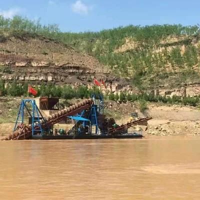 China Bucket Chain Type Gold Dredger for River Gold Dredging