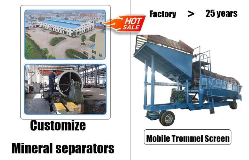 Gold Recovery Equipment Alluvial Ore Separator Portable Mini Mobile Gold Trommel Screen 40 Tph