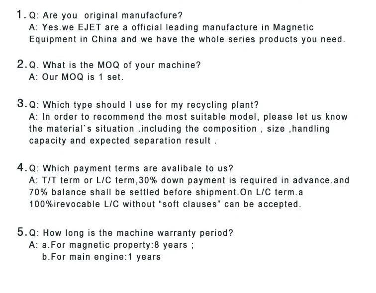 Mining Equipment Disc Electromagnetic Magnetic Separator for Separation, Monazite, Tungsten, Tin, Iron