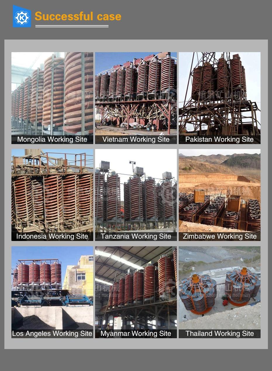 60tph Mining Gravity Separator Equipment in Tin Spiral Separator Concentrator