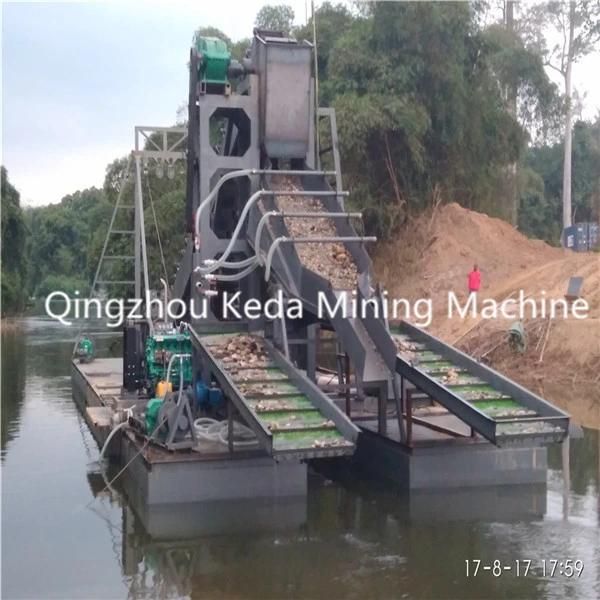 Good Quality Bucket Chain Alluvial Gold Dredger with High Efficiency Diamind Dredge