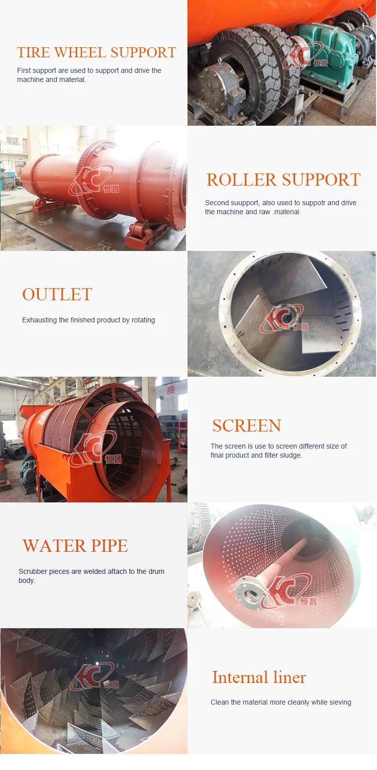 Rotary Scrubber Clay Ore Washing Machine with Rotary Drum for Gold Washing