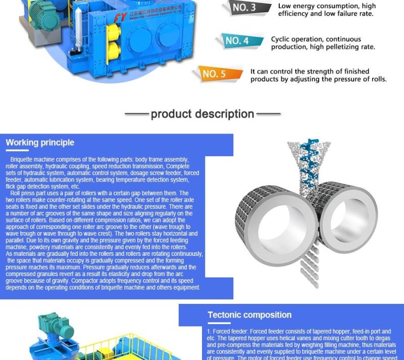 Mineral powder  double roller hydraulic compacting camphor ball briquette machine