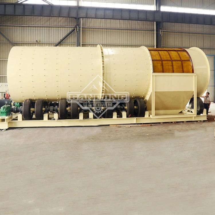 Australia 300tph Big Clay Alluvial Gold Ore Washing Plant Rotary Drum Scrubber Tyre Type