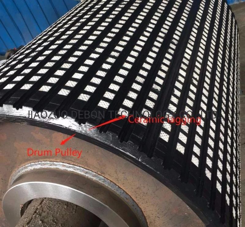 China Conveyor Pulley Lagging Material Rubber Ceramic Lagging