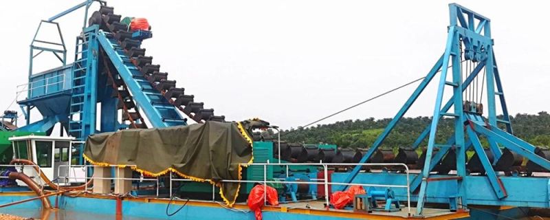 Keda High Efficiency Mining Machinerygold Dredge Sand Mining Dredger Diamond Bucket Dredger for Sale