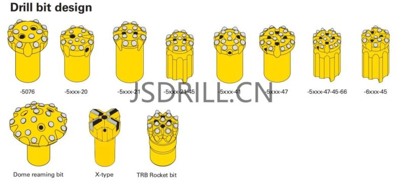 R25/R32/R38/T38/T45/T51/St58/Gt60/ED68/St68 Top Hammer DTH Drill Button Bit