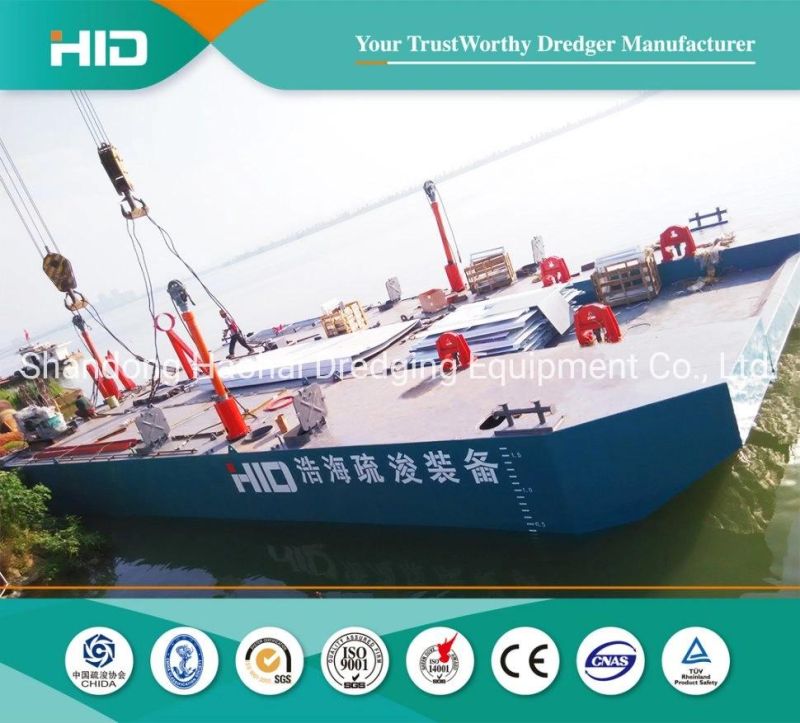 Barge Unloading Sand and Stone Carrier Shallow Water Self Propelled Transfer Barge