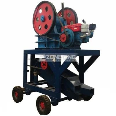 Small Mobile Diesel Engine Portable Jaw Crusher Machine
