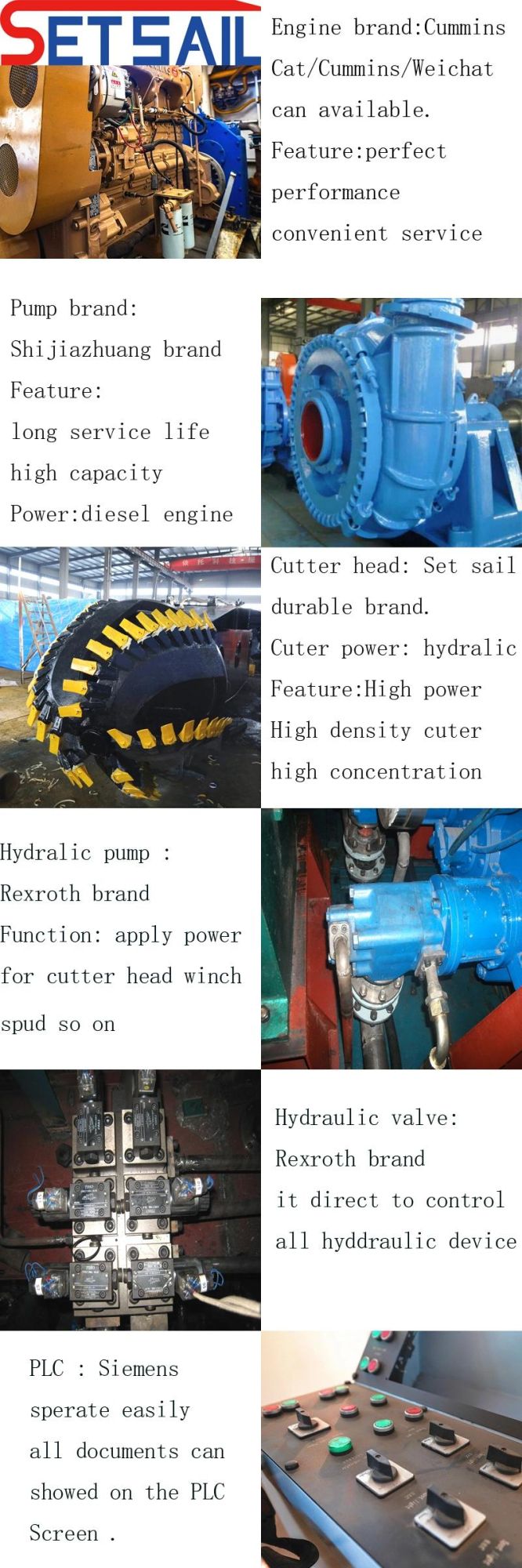Capacity 1000m3 20inch Rexroth Hydraulic Cutter Suction Dredger