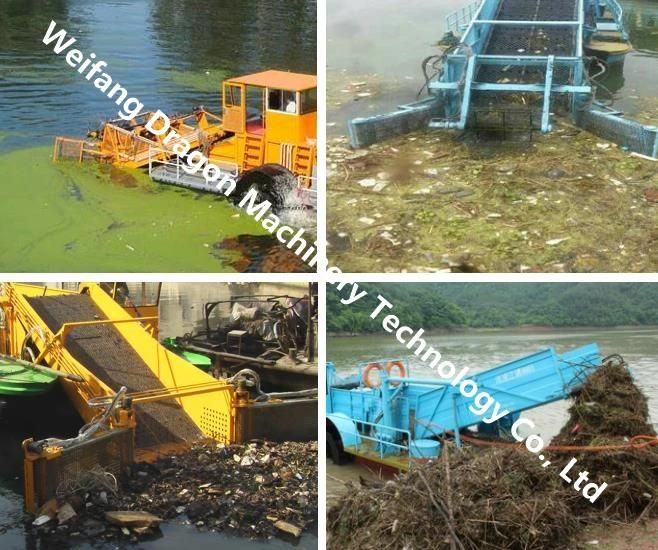 Hyacinth Reed Cutter Cutting Ship /Rubbish Collection Cleaning Boat Vessel Trash Skimmer Water Clean Machine in Lake River Dam Aquatic Weed Harvester