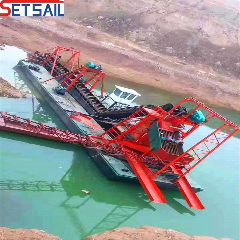 Low Operation Cost Bucket Chain Mining Dredger with Trommel Screen